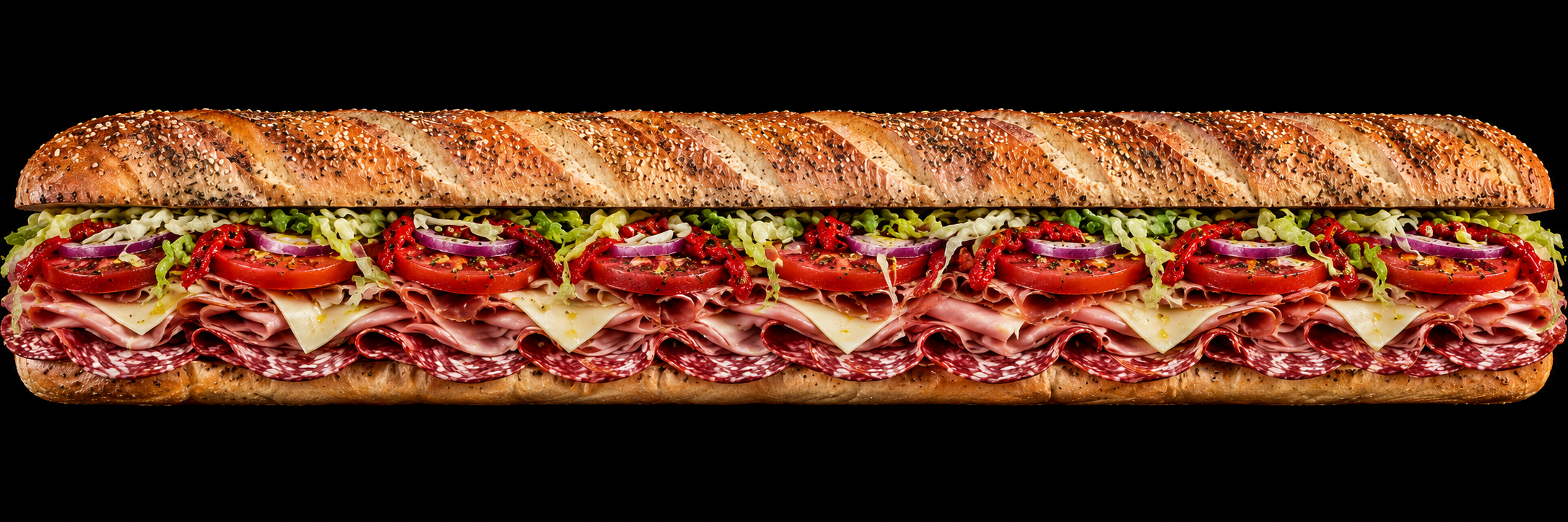 Six-foot Italian hero sandwich platter for graduation and party catering in Miami